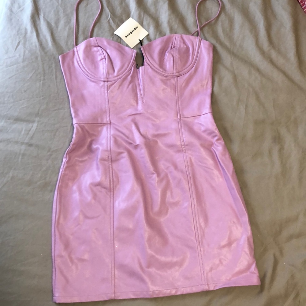 Pleather mini dress